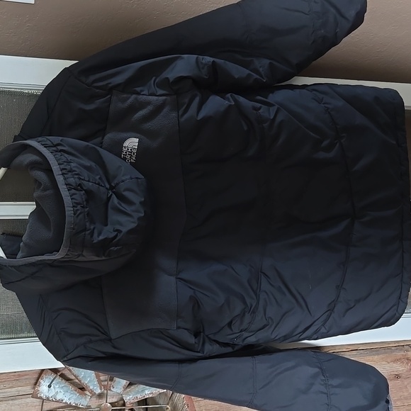 The North Face Reversible Charcoal Puffer Coat Boys L 14/16 - Picture 6 of 8